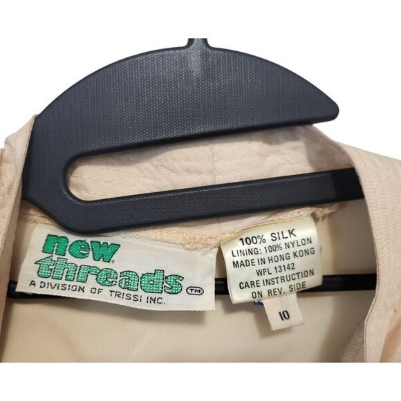 Vintage Silk Shirt Dress 1970s New Threads Belted Midi Hong Kong - Picture 11 of 14